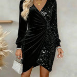 Robe Midi "Luise" – Velours & Paillettes