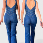 Denim Jumpsuit "Valerie" – Hartvormige Rug
