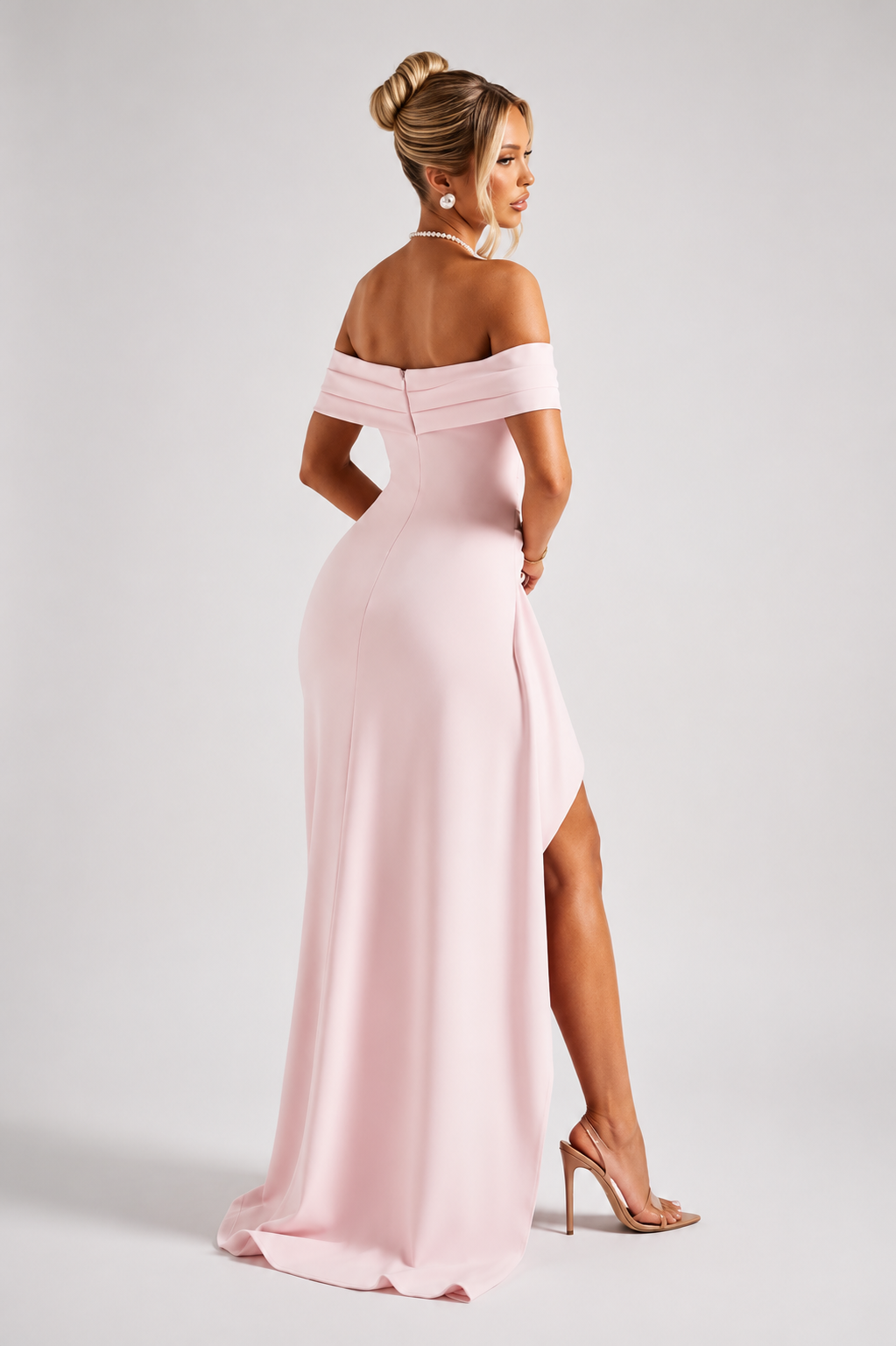 Off-Shoulder Maxikleed "Svenja" – Met Split