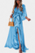 Robe Longue "Ida" – Imprimé Arc-en-ciel, Col en V