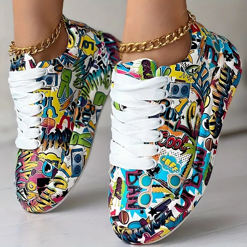 Baskets "Veronika" – Graffiti avec amorti
