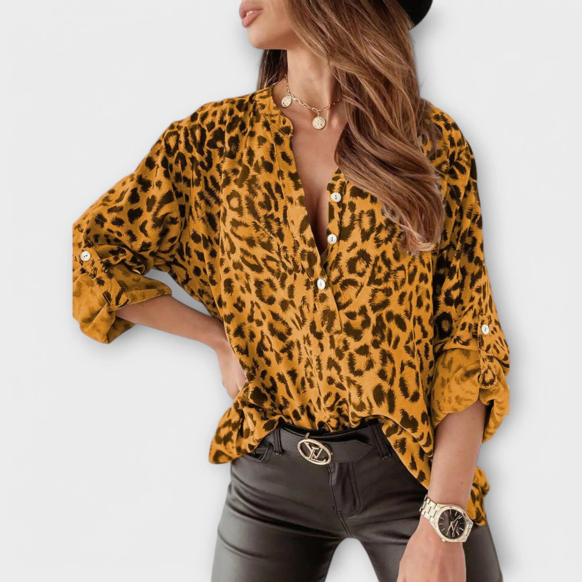 Blouse "Regina" – Luipaardprint