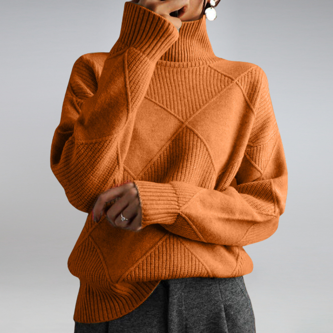 Trui "Angelika" – Oversized met Hoge Kraag