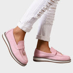 Mocassins "Halo" – Daim à pompons
