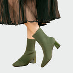 Pumps – Stretchstof met Blokhak