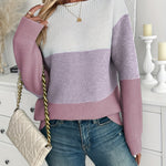 Pull "Ingrid" – Épaules Dénudées Color Block