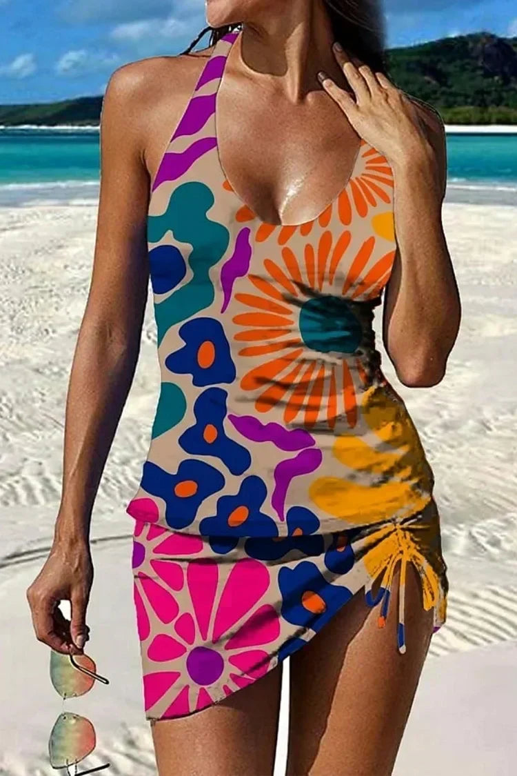 Tankini "Kerstin" – Imprimé floral avec shorty