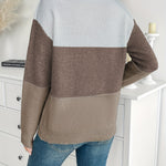Pull "Ingrid" – Épaules Dénudées Color Block