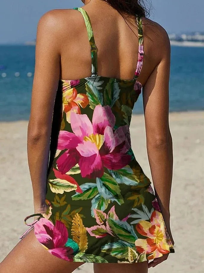 Tankini "Kerstin" – Imprimé floral avec shorty