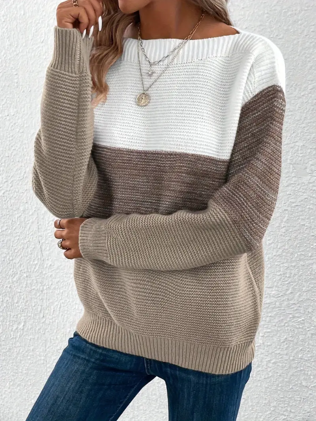 Pull "Sophie" – Manches Longues & Épaules Tombantes