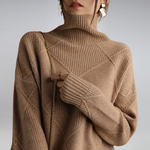 Trui "Angelika" – Oversized met Hoge Kraag