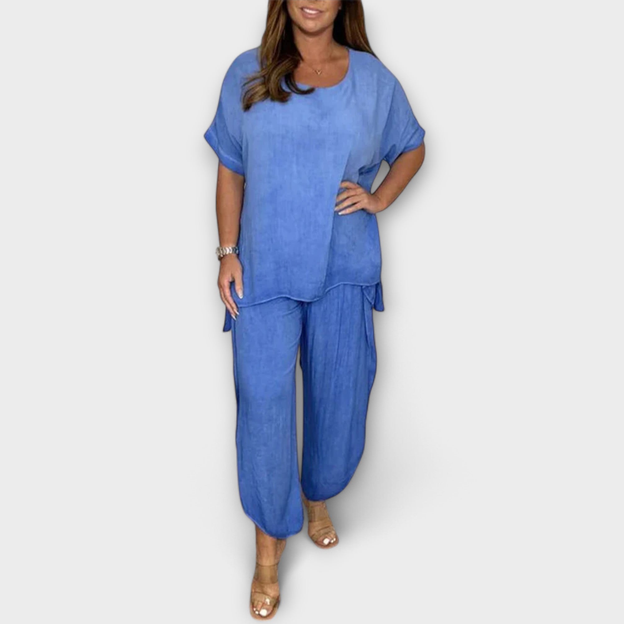 Ensemble deux pièces "Maria" – Blouse & pantalon long