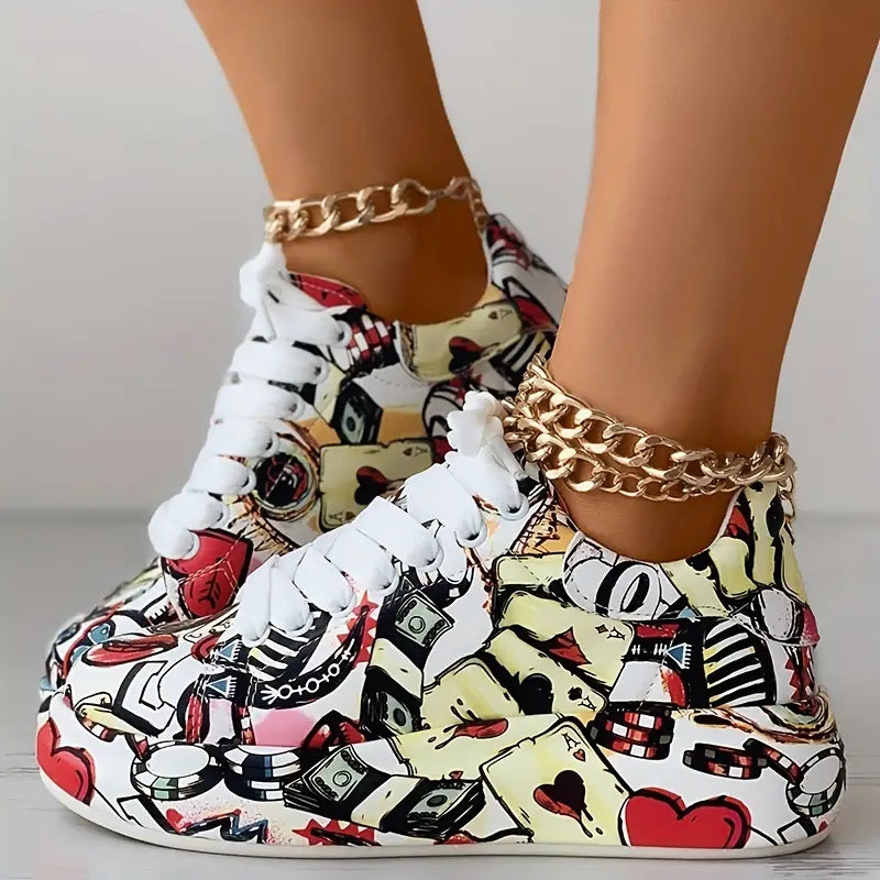 Baskets "Veronika" – Graffiti avec amorti