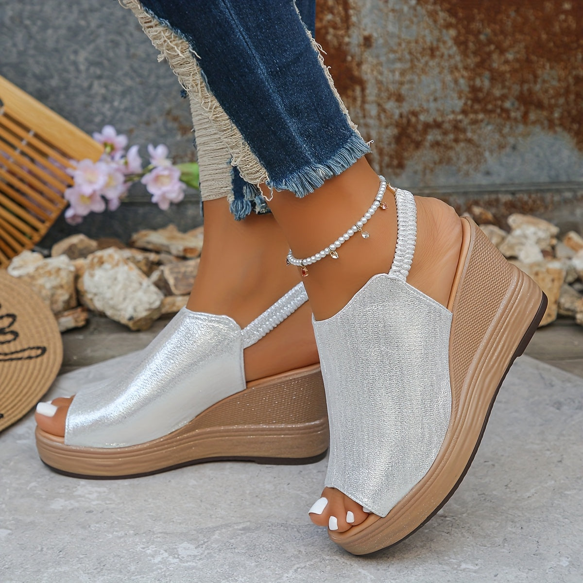 Orthopedische Sleehaksandalen "Marlene" – Goud, Zilver & Zwart