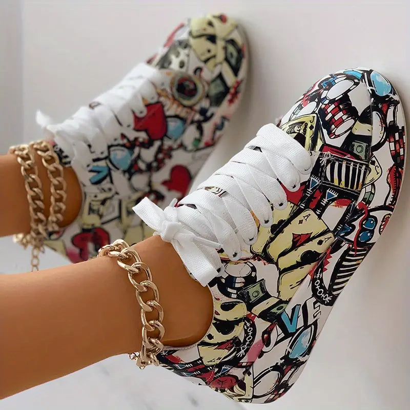 Baskets "Veronika" – Graffiti avec amorti