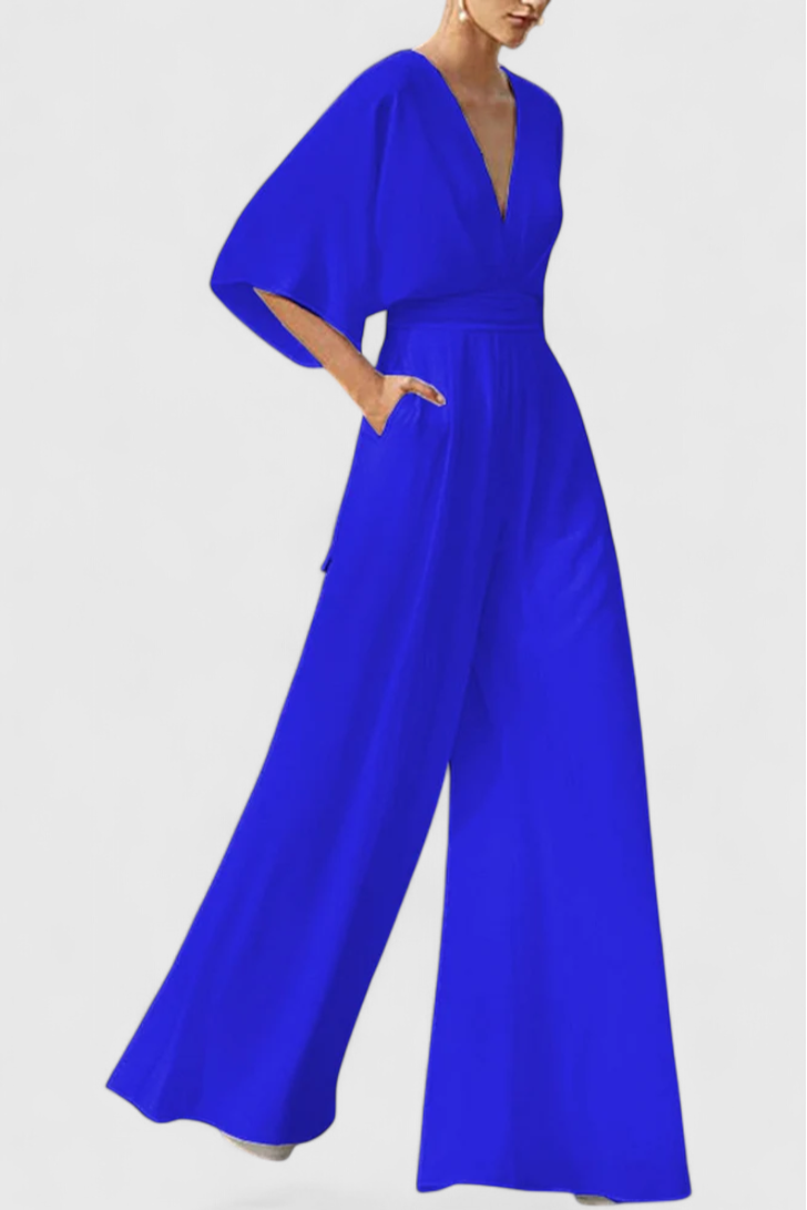 Lange Jumpsuit "Liesl" – V-hals & Capemouwen