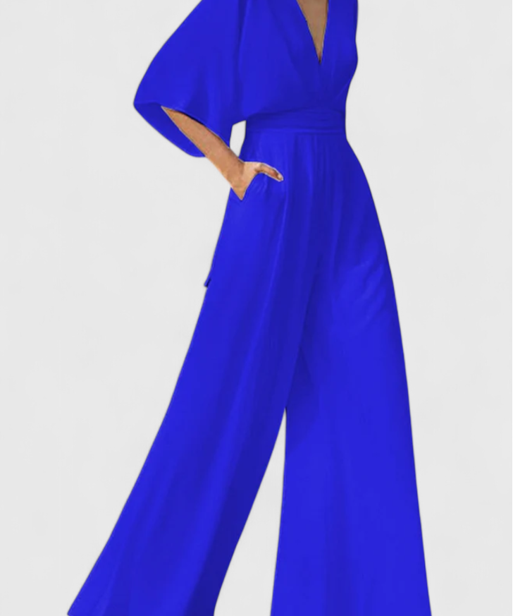 Combinaison longue "Liesl" – Col V & manches cape