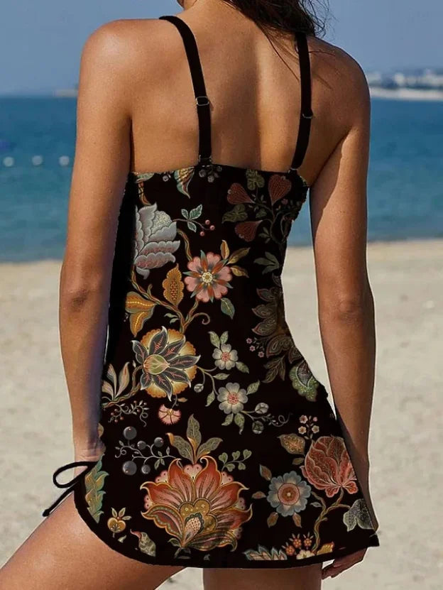 Tankini "Kerstin" – Imprimé floral avec shorty