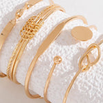 Bracelet – Jonc géométrique ouvert avec chaîne