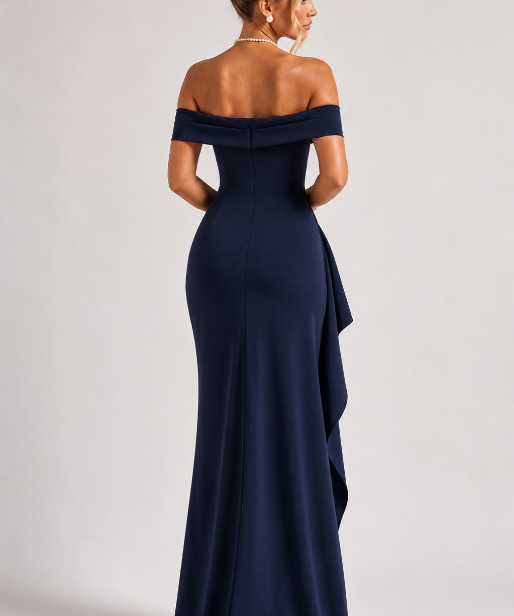 Robe longue épaules dénudées "Svenja" – Fendue