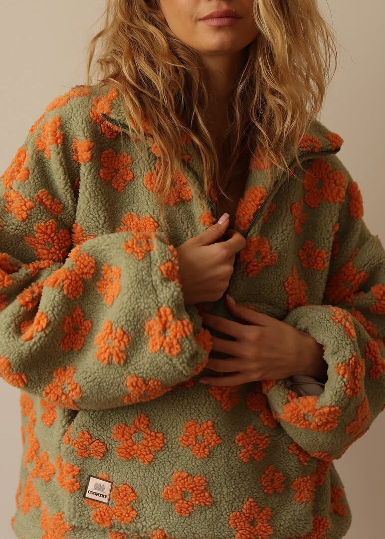 Pull Sherpa "Magdalena" – Fleurs Bohème