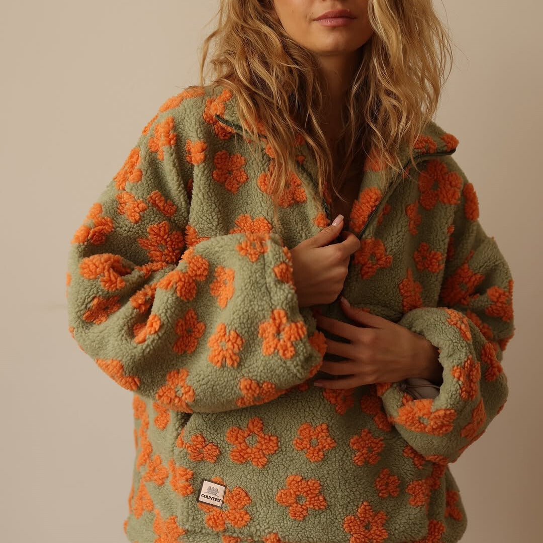 Fleece Top "Ella" – Bloemenmotief