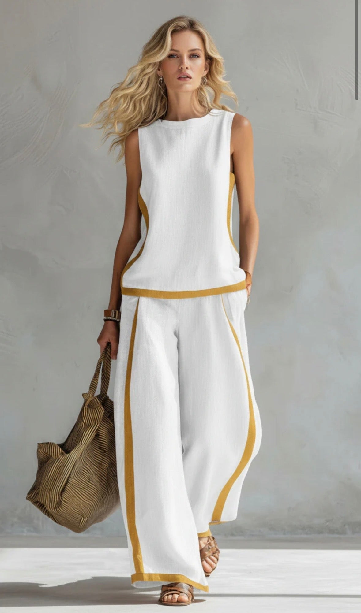 Ensemble Deux Pièces "Silke" – Gilet & Pantalon Coton-Lin