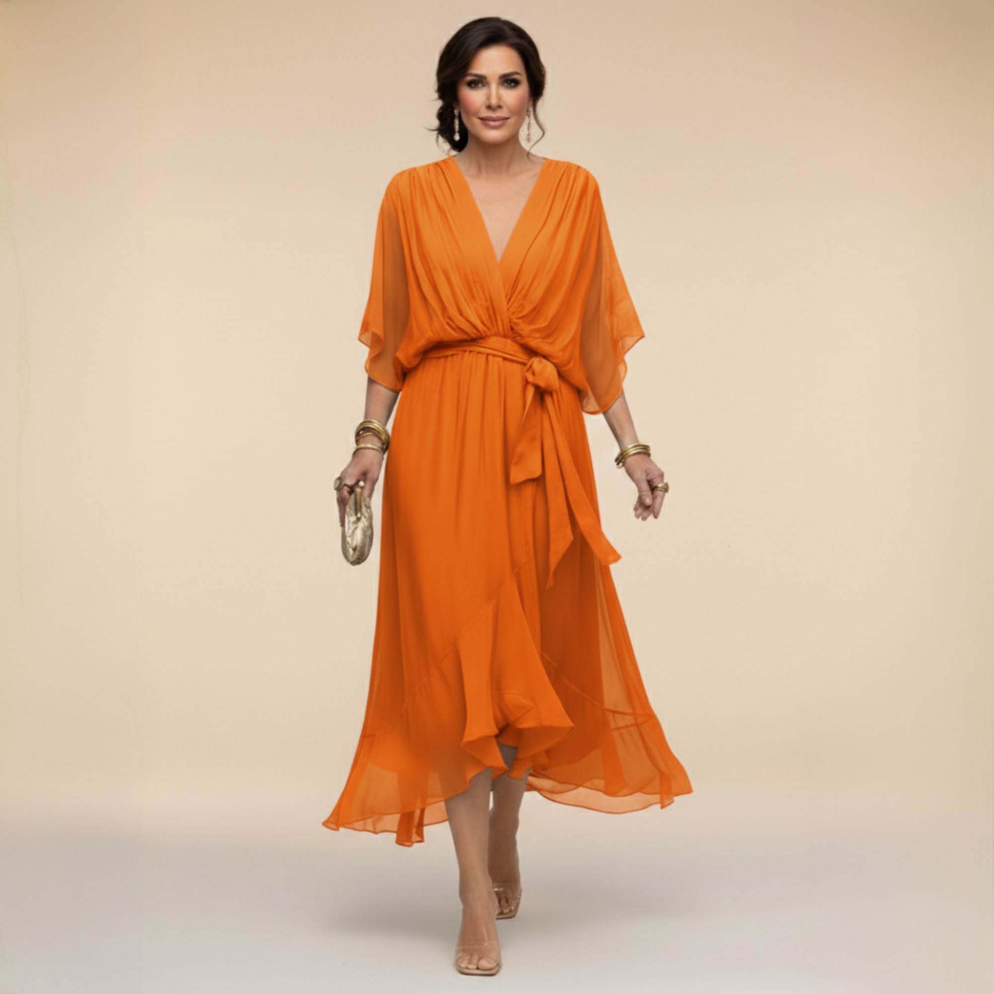 Robe en Mousseline "Irene" – Col en V