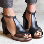 Sandalen "Nadaria" – Zwart Patchwork met Peeptoe