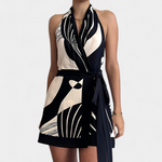 Mini-Robe Licou "Mathilda" – Noir et Blanc