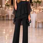 Ensemble "Bianca" – Épaules dénudées & pantalon long