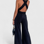 Jumpsuit "Lena" – Gekruiste Rug & Wijde Pijpen