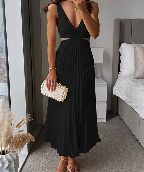 Robe Longue Plissée "Beauty" – Festive