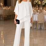 Ensemble "Bianca" – Épaules dénudées & pantalon long