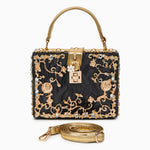 Sac "Stefanie" – Acrylique à fleurs dorées