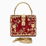 Sac "Stefanie" – Acrylique à fleurs dorées