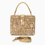Sac "Stefanie" – Acrylique à fleurs dorées