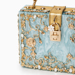 Sac "Stefanie" – Acrylique à fleurs dorées