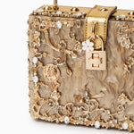 Sac "Stefanie" – Acrylique à fleurs dorées