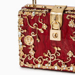 Sac "Stefanie" – Acrylique à fleurs dorées