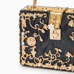 Sac "Stefanie" – Acrylique à fleurs dorées