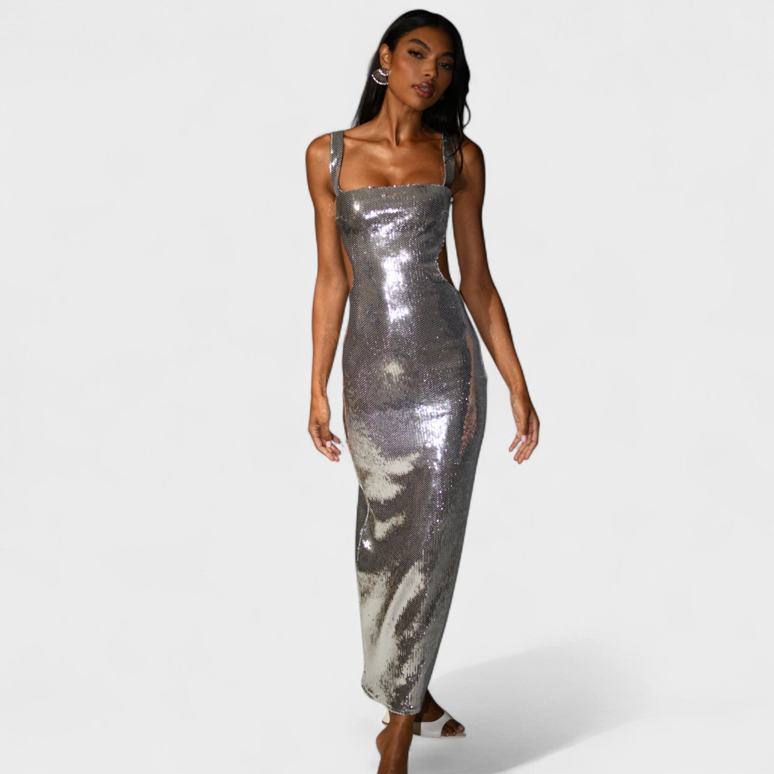 Pailletten Avondkleed "Sparkle Silver" – Zilver