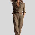 Combinaison à carreaux "Julia" – Style chemise avec ceinture