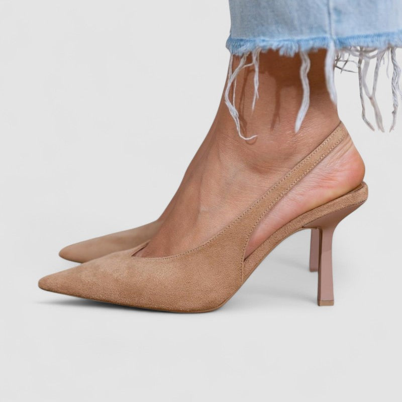 Slingback Pumps "Marlena" – Nude met Fijne Hak