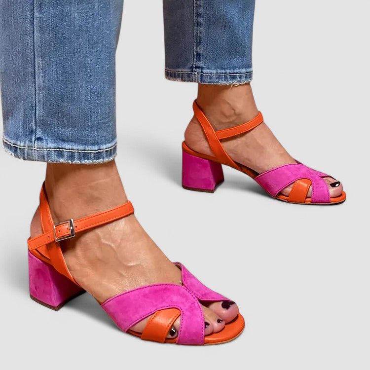 Sandalen "Lorette" – Kleurcombinatie & Comfortabele Hak