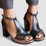Sandalen "Nadaria" – Zwart Patchwork met Peeptoe