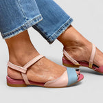 Sandalen "Roselina" – Asymmetrisch Roze Colorblock