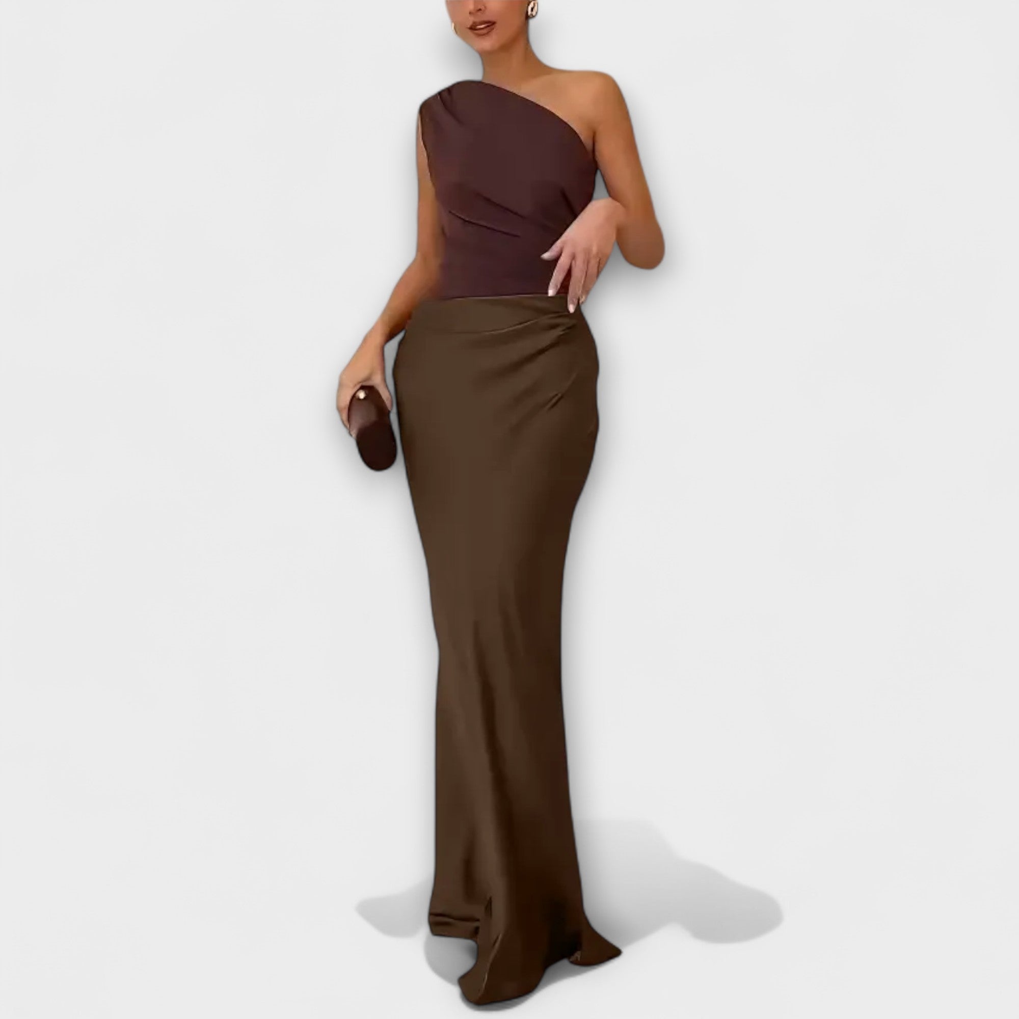 Satijnen Kleed "Anneliese" – One-Shoulder