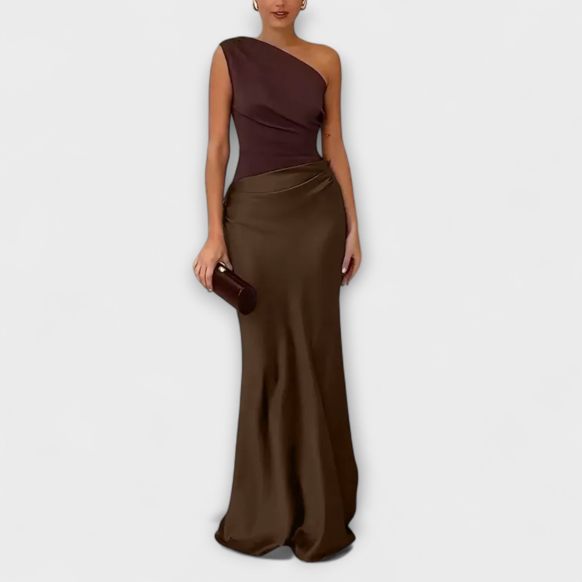 Robe en satin "Anneliese" – Une épaule