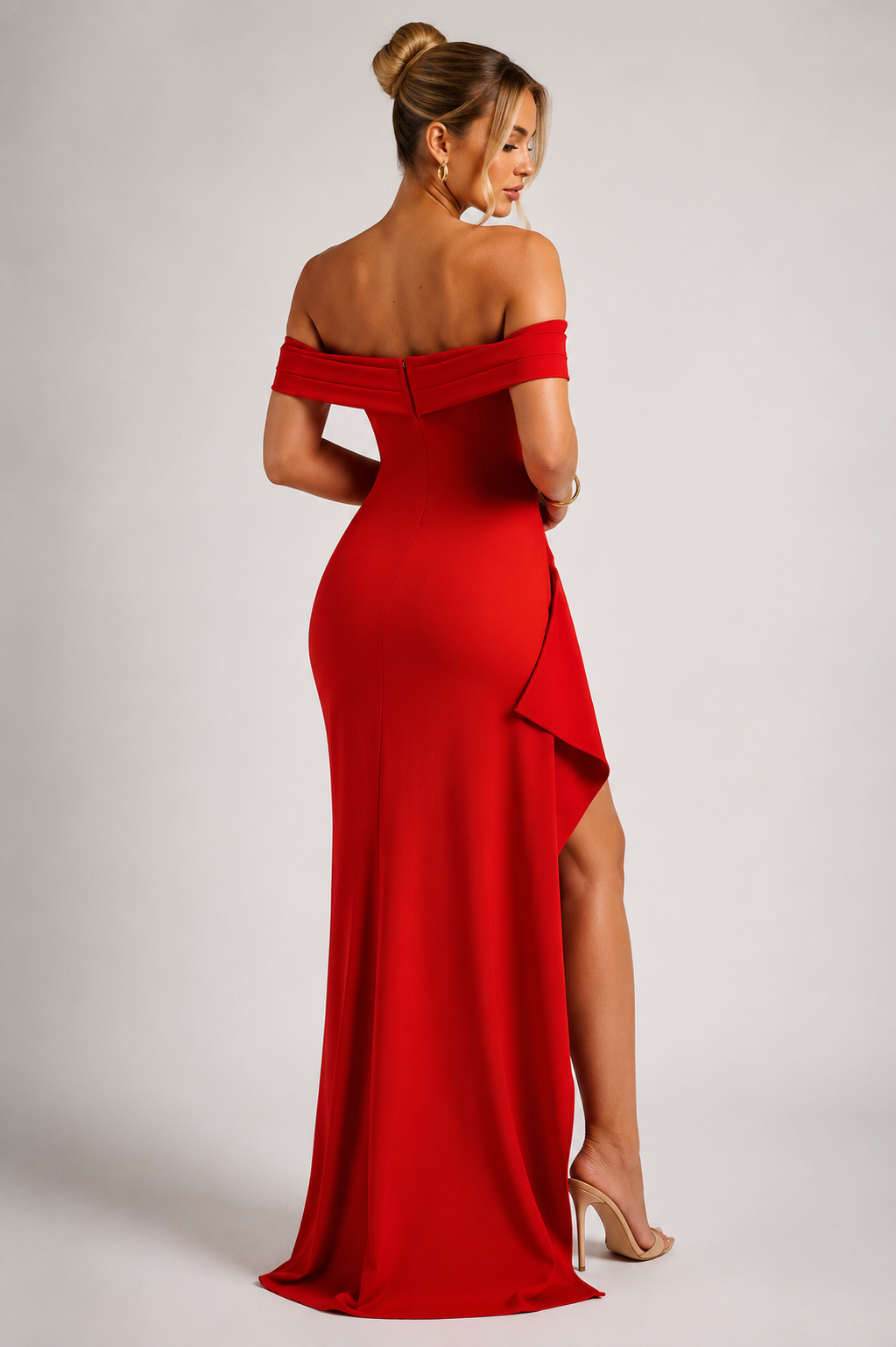 Off-Shoulder Maxikleed "Svenja" – Met Split